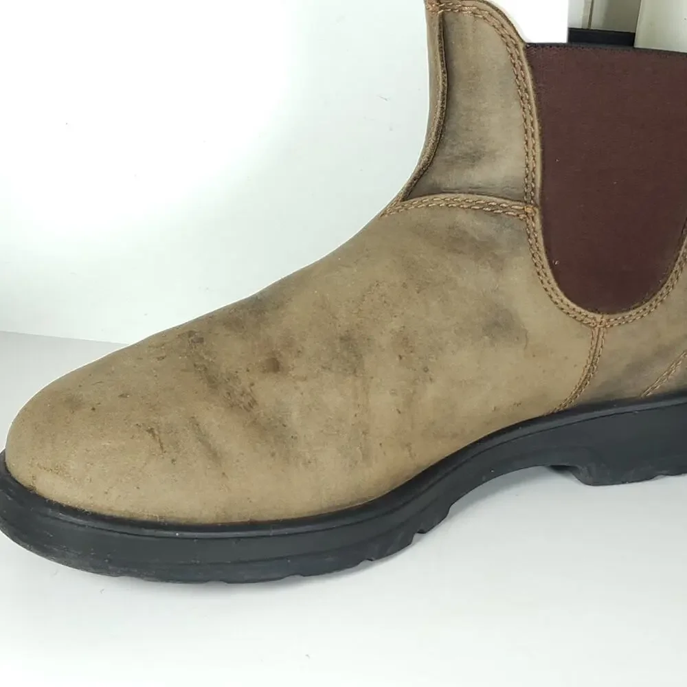 Blundstone Men's 585 AU9,5 US10,5 Rustic Brown Leather Ankle Chelsea Boots